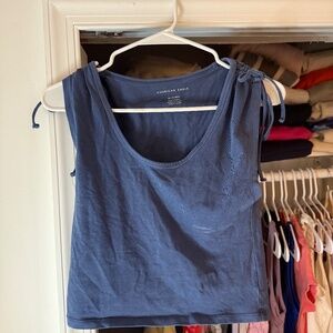 Blue American Eagle tank with ties